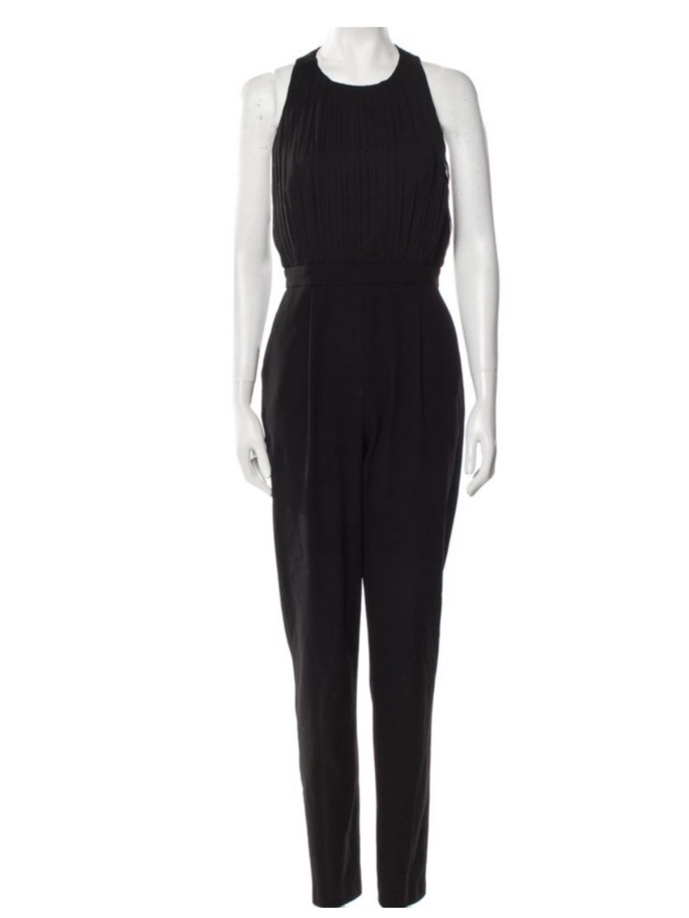 Alice + Olivia Black Pleated Bodice Sleeveless Jumpsuit